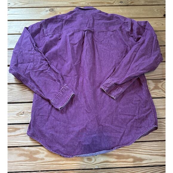 Vintage Eddie Bauer Button Up Shirt Size Large Men’s Purple - Picture 2 of 8